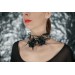 Black floral Halloween headpiece, Halloween tiara with roses, gothic belt, gothic jewelry 47”-51”long
