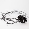 Black floral Halloween headpiece, Halloween tiara with roses, gothic belt, gothic jewelry 47”-51”long