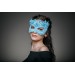 Masquerade masks woman light blue and silver with flowers, scales
