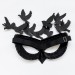 Black & Silver masquerade mask for woman and men with birds having leather-like embossing covered with glitter 