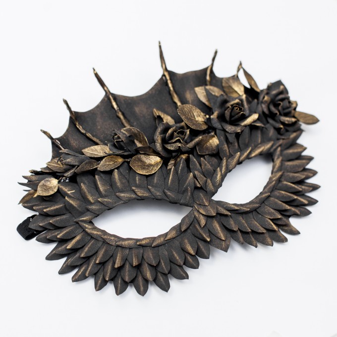 Masquerade mask woman Dragon with flowers
