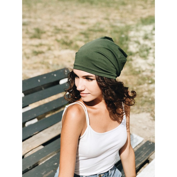 Jersey slouchy beanie hat for men and women, season warm autumn, warm spring, windy cold summer. 21.25 in/ 54 cm to 23.62 in / 60 cm