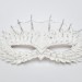 Couple's Ivory wedding masquerade mask with orhids, dragon scales, with silver glitter