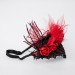 Halloween dragon headband, girl helmet with red rose, dragon scale, with wings and veil.